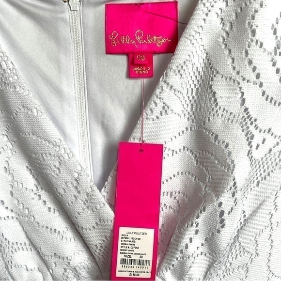 Lilly Pulitzer Resort White Cecilia Dress Bungalow Blossom Lace, Size 00… - Picture 4 of 8